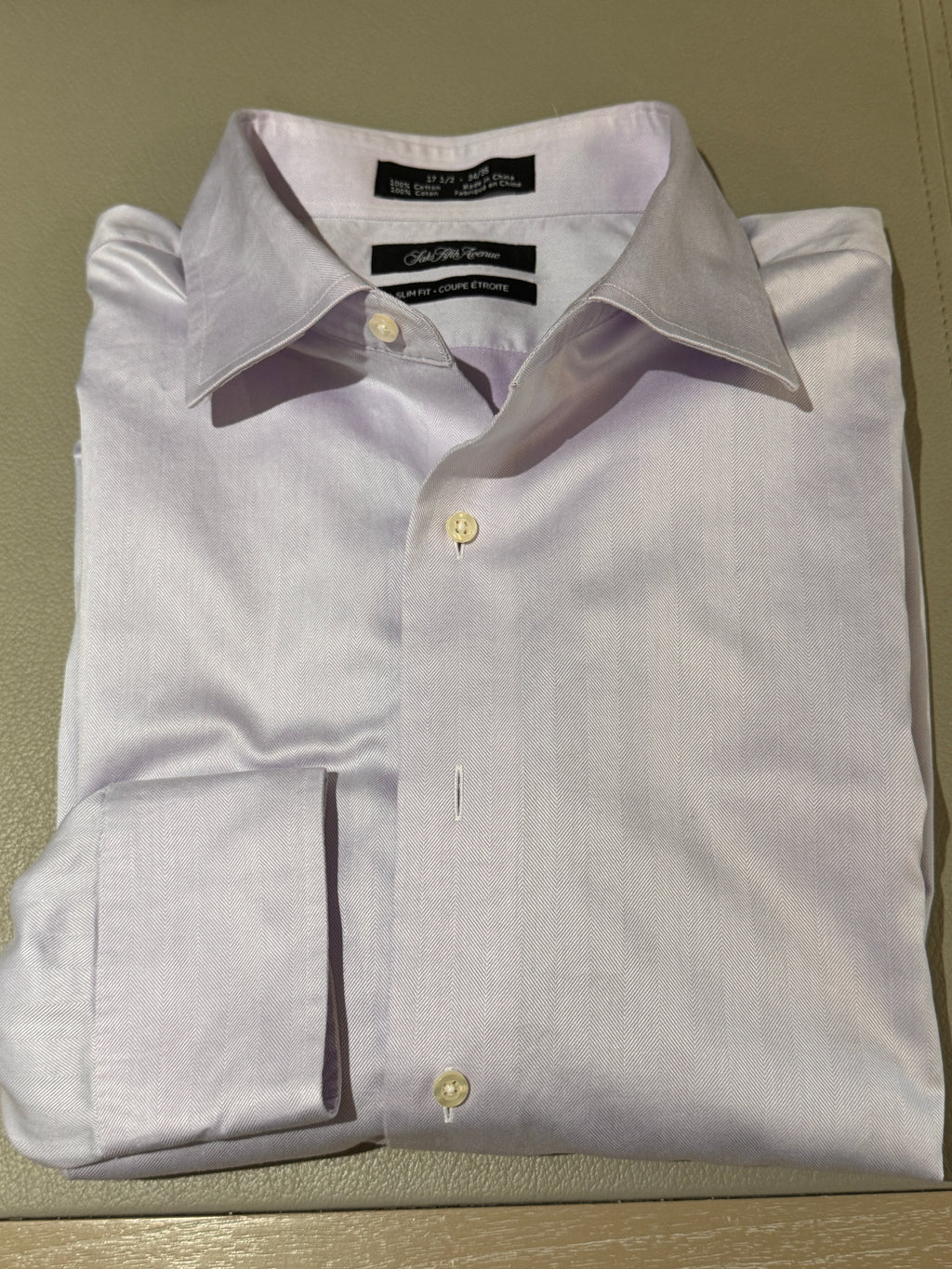 Polished! Saks Fifth Avenue Lavender Non-Iron Dress Shirt