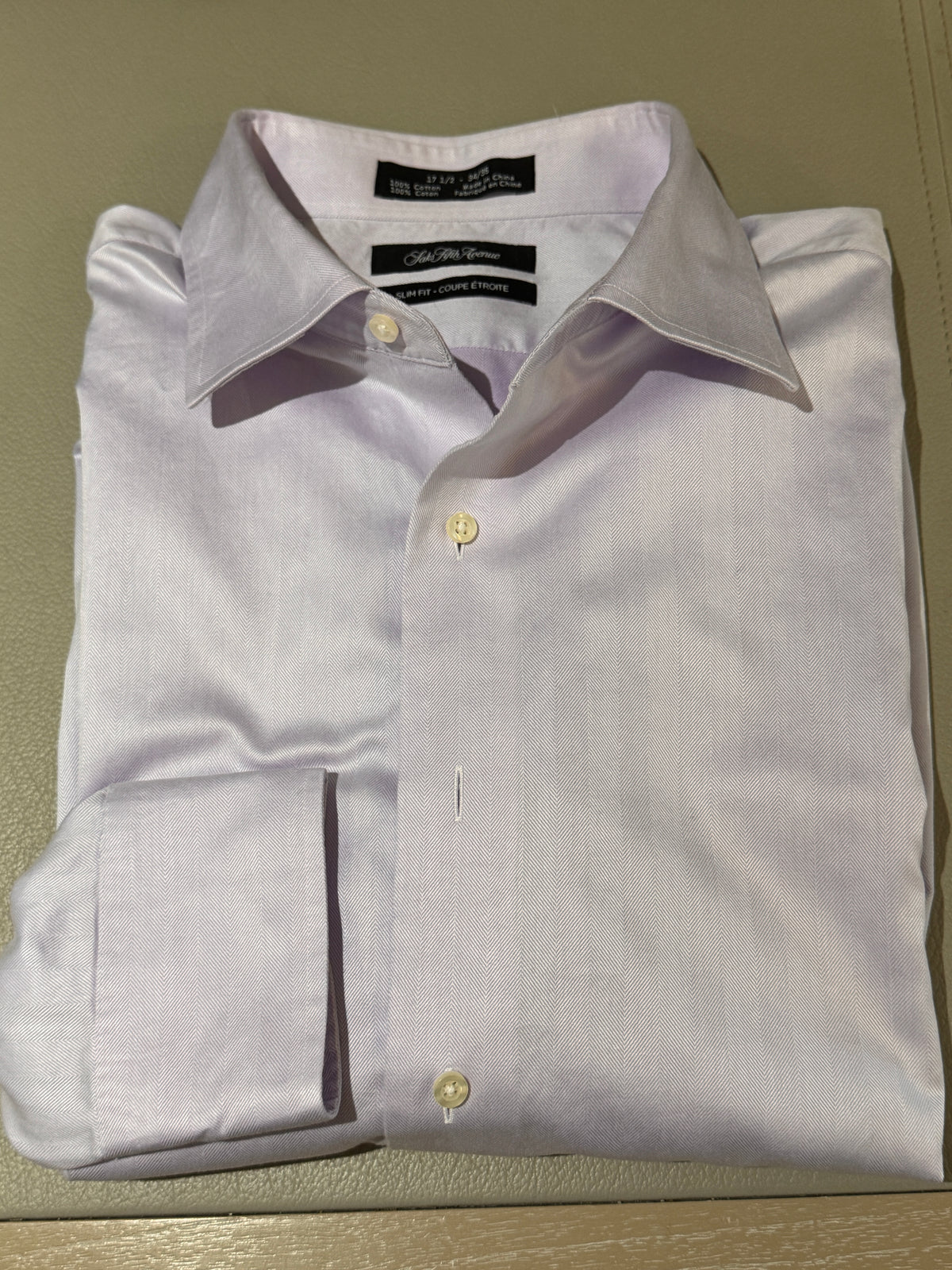 Polished! Saks Fifth Avenue Lavender Non-Iron Dress Shirt