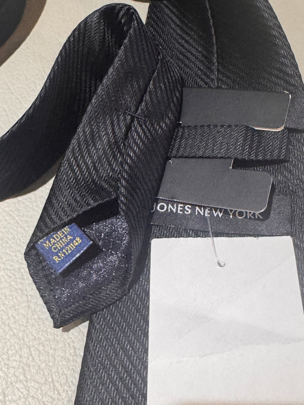 Sleek! Jones New York Black-on-Black Silk Tie