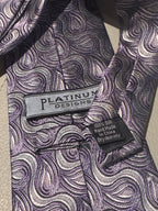 Striking! Platinum Designs Purple & Silver Paisley Tie
