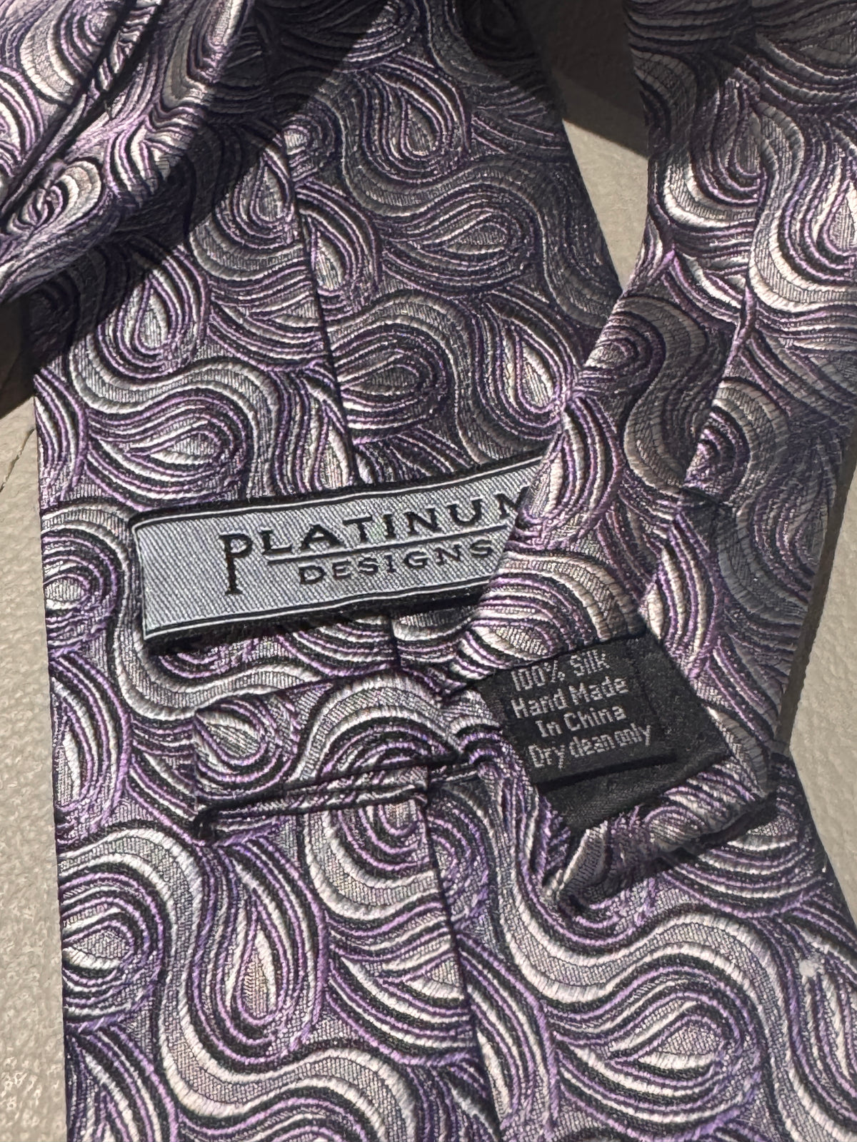 Striking! Platinum Designs Purple & Silver Paisley Tie