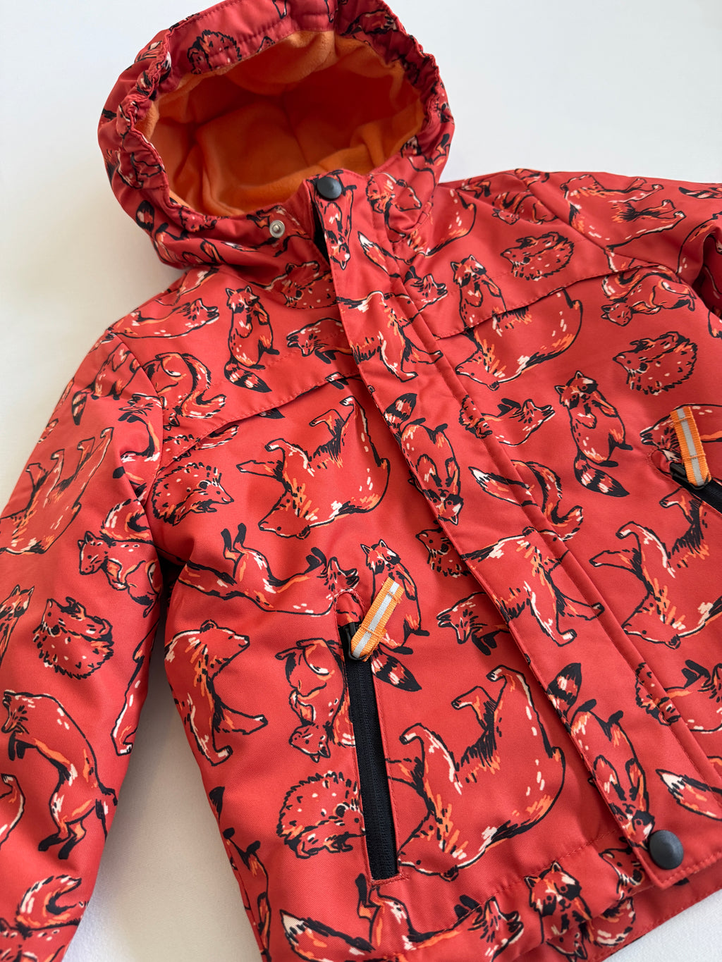 Adventure-Ready! Cat & Jack Fox Print Puffer Jacket — Red (Boys 3T)