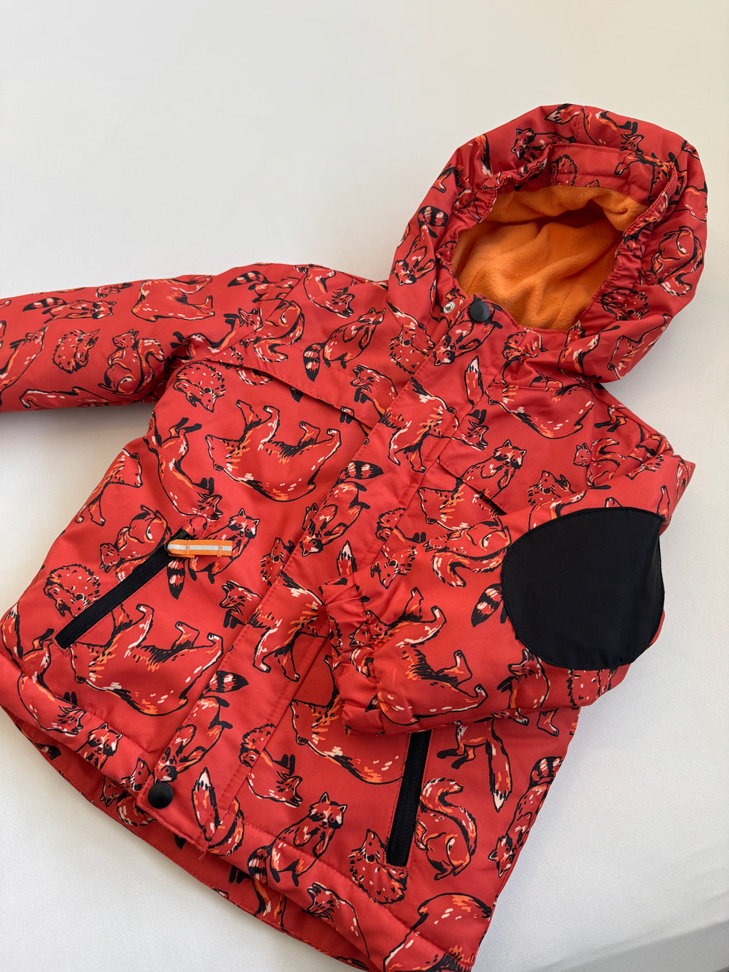 Adventure-Ready! Cat & Jack Fox Print Puffer Jacket — Red (Boys 3T)