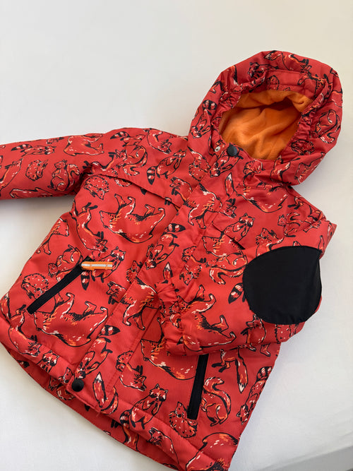 Adventure-Ready! Cat & Jack Fox Print Puffer Jacket — Red (Boys 3T)