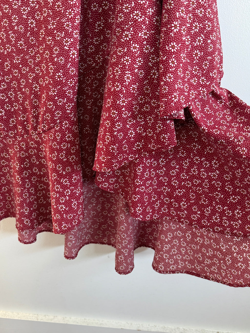 Romantic! Boho Floral Wrap Maxi Dress — Flowy A-Line (Size L)