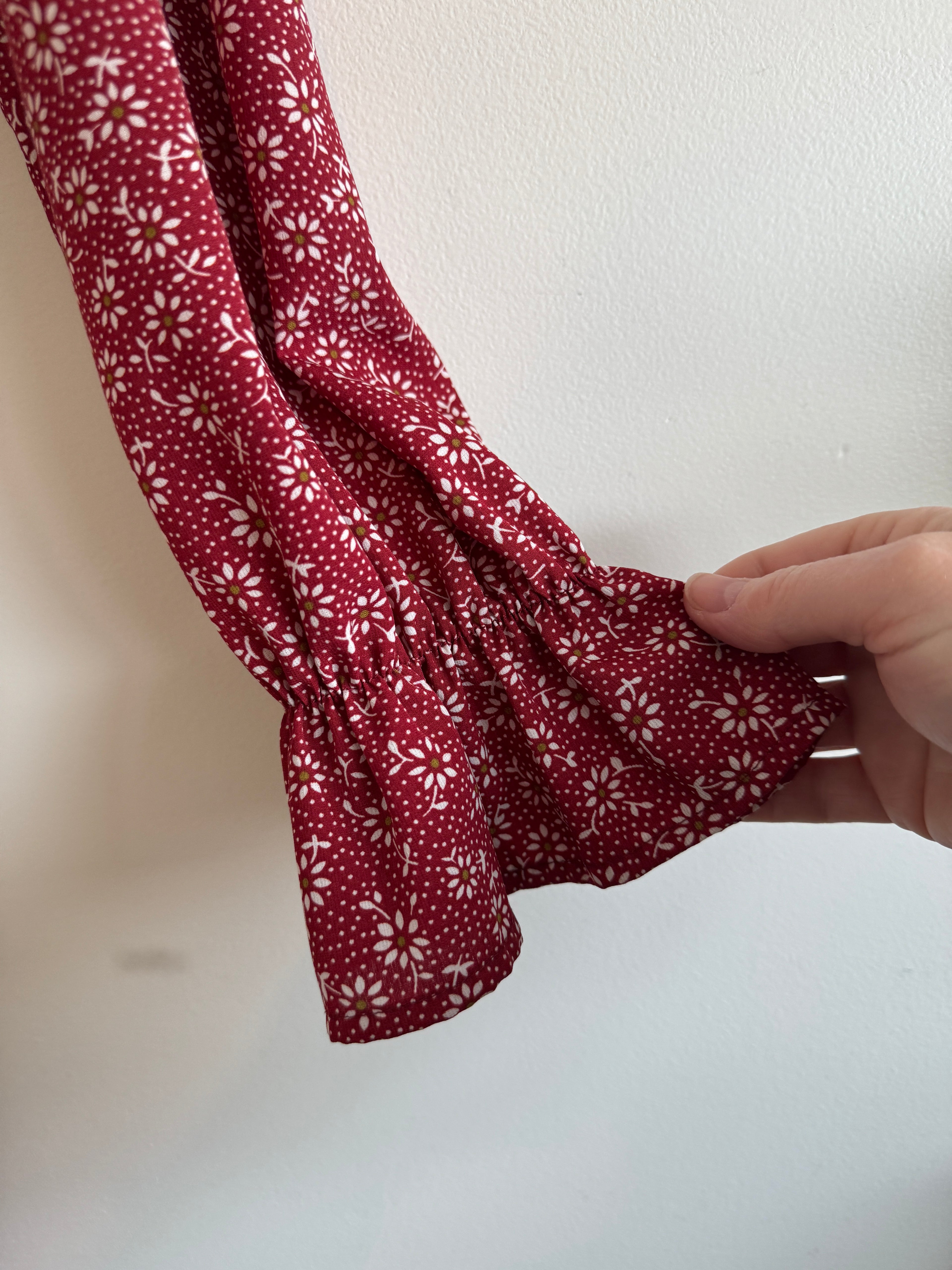 Romantic! Boho Floral Wrap Maxi Dress — Flowy A-Line (Size L)