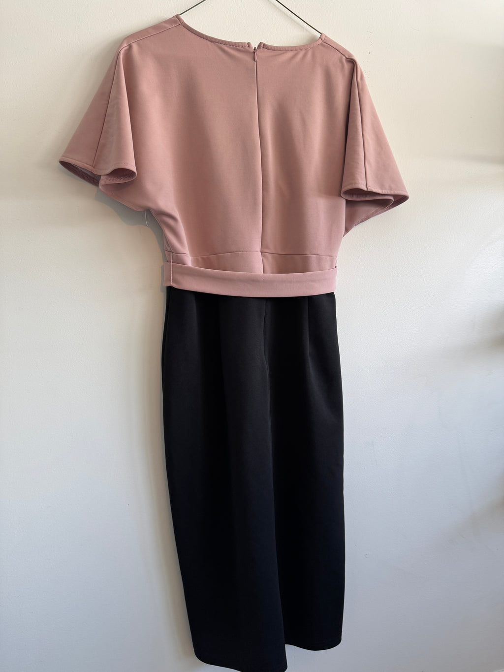 Pretty! Grace Karin Faux-Wrap Dress — Soft Pink (Size L)