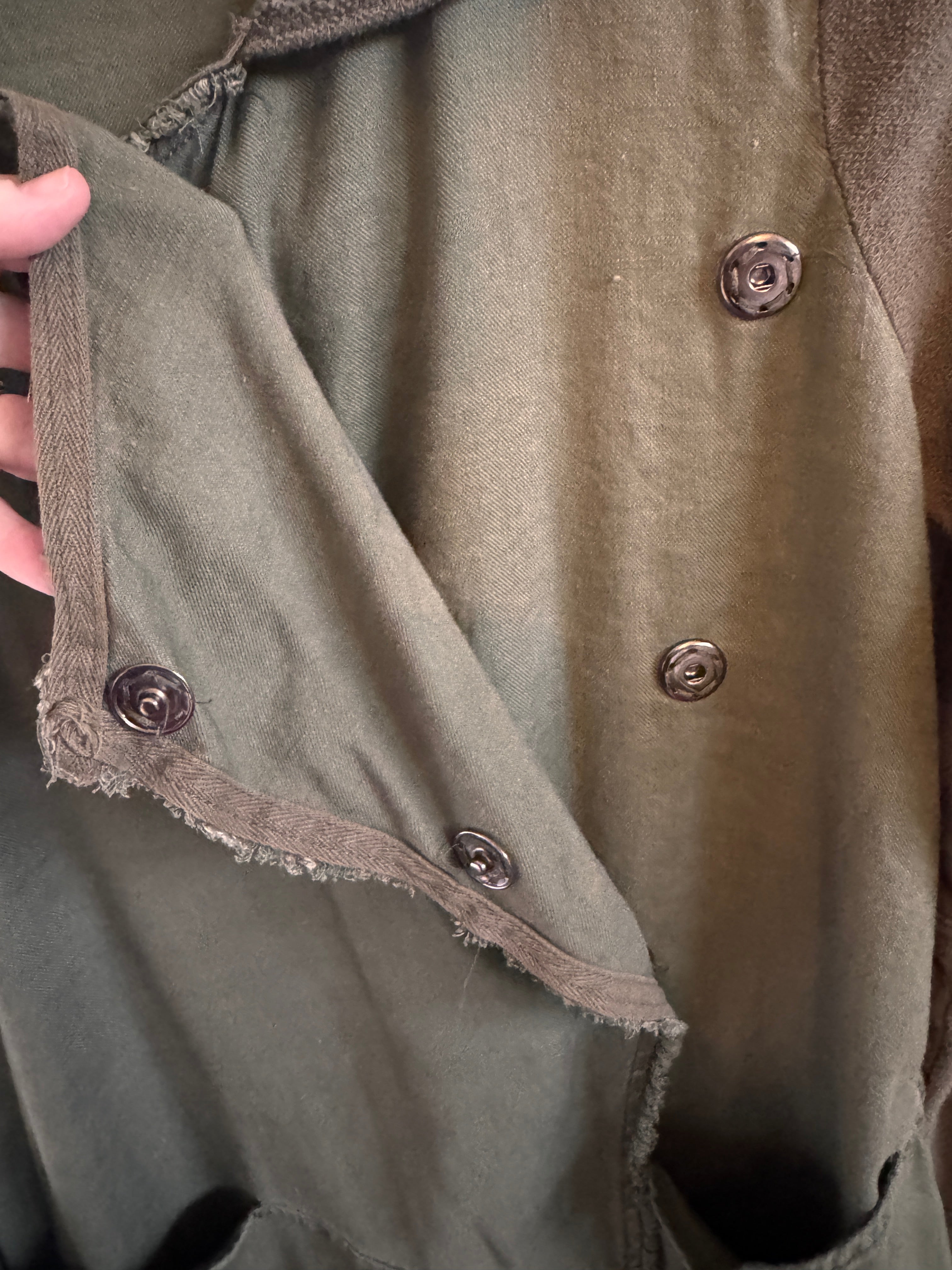 Laid-Back! Free People Olive Knit Snap-Front Hoodie Cardigan - size M
