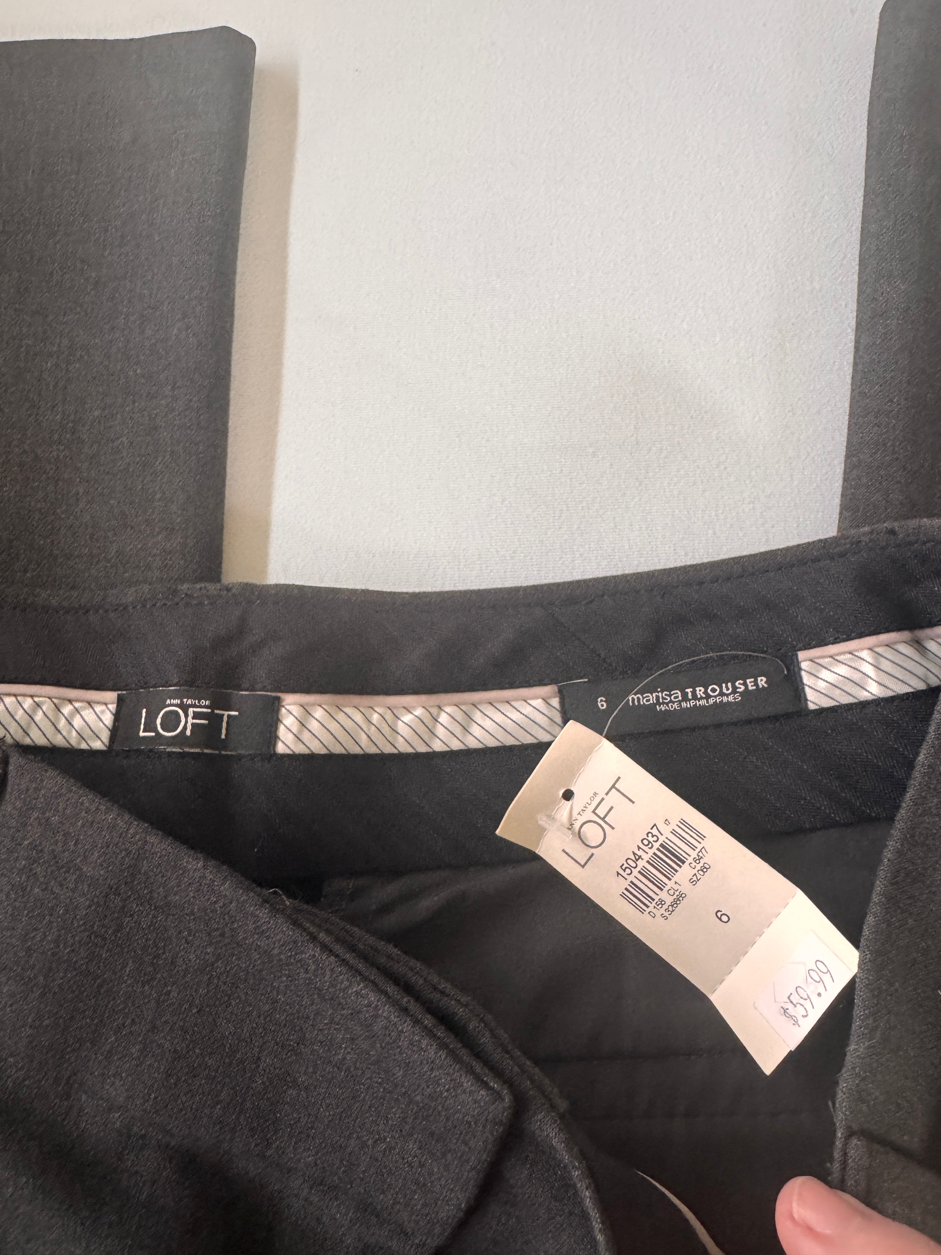 Polished! LOFT Marisa Wide Leg Trousers – Classic Grey (Size 6, NWT)