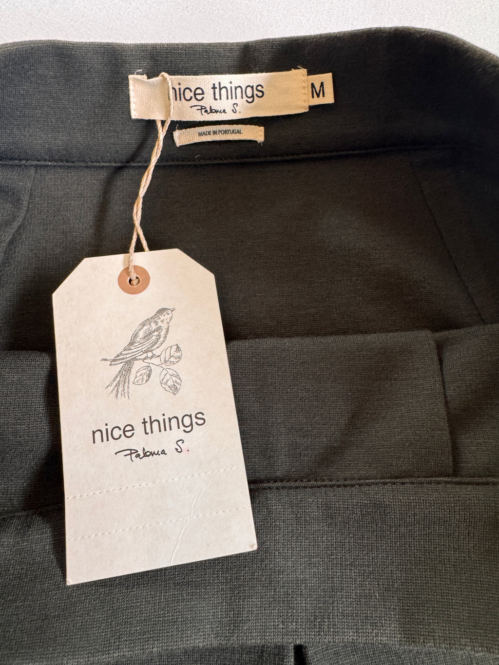 Modern Edge! Nice Things Pewter Green Split Front Skirt (Size M, NWT)
