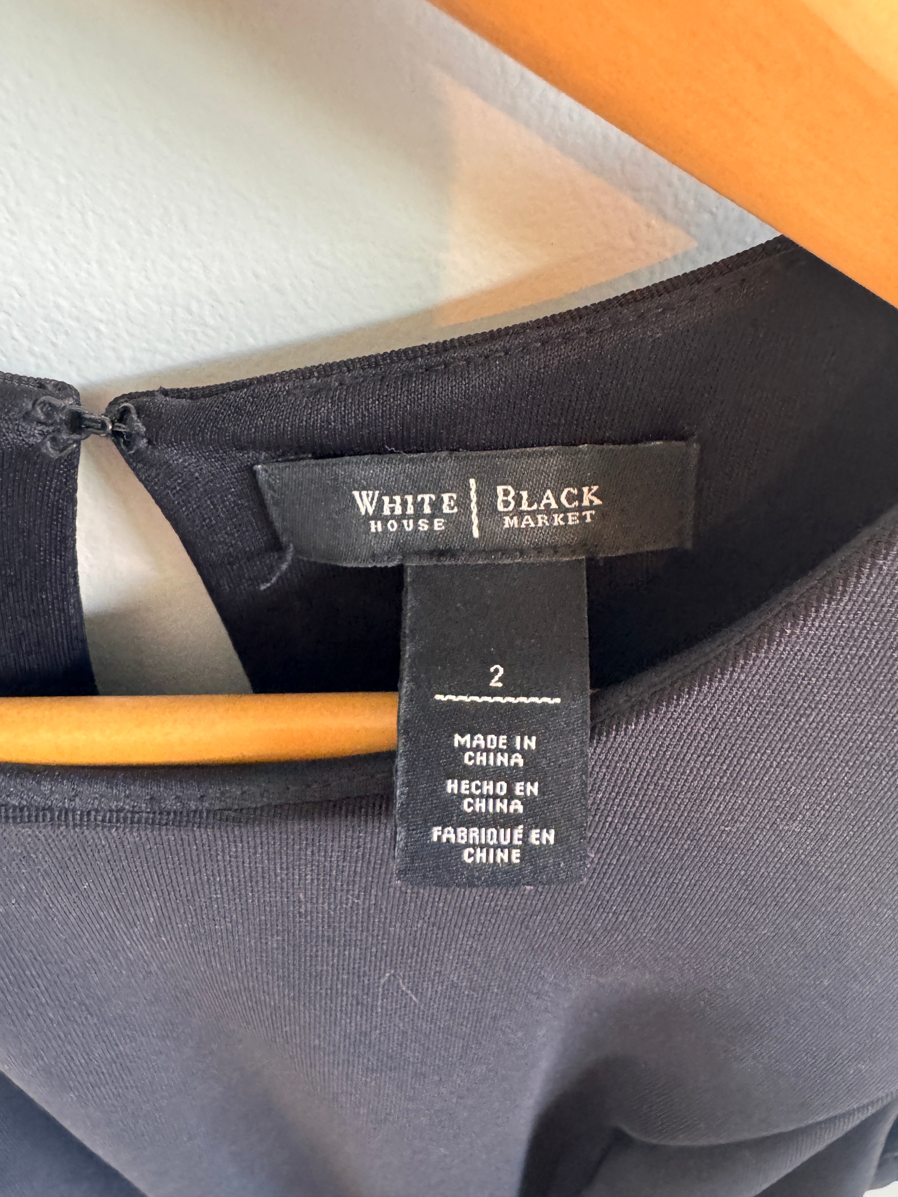 Flirty Classic! White House Black Market Black Skater Dress – Mesh Detail (Size 2)