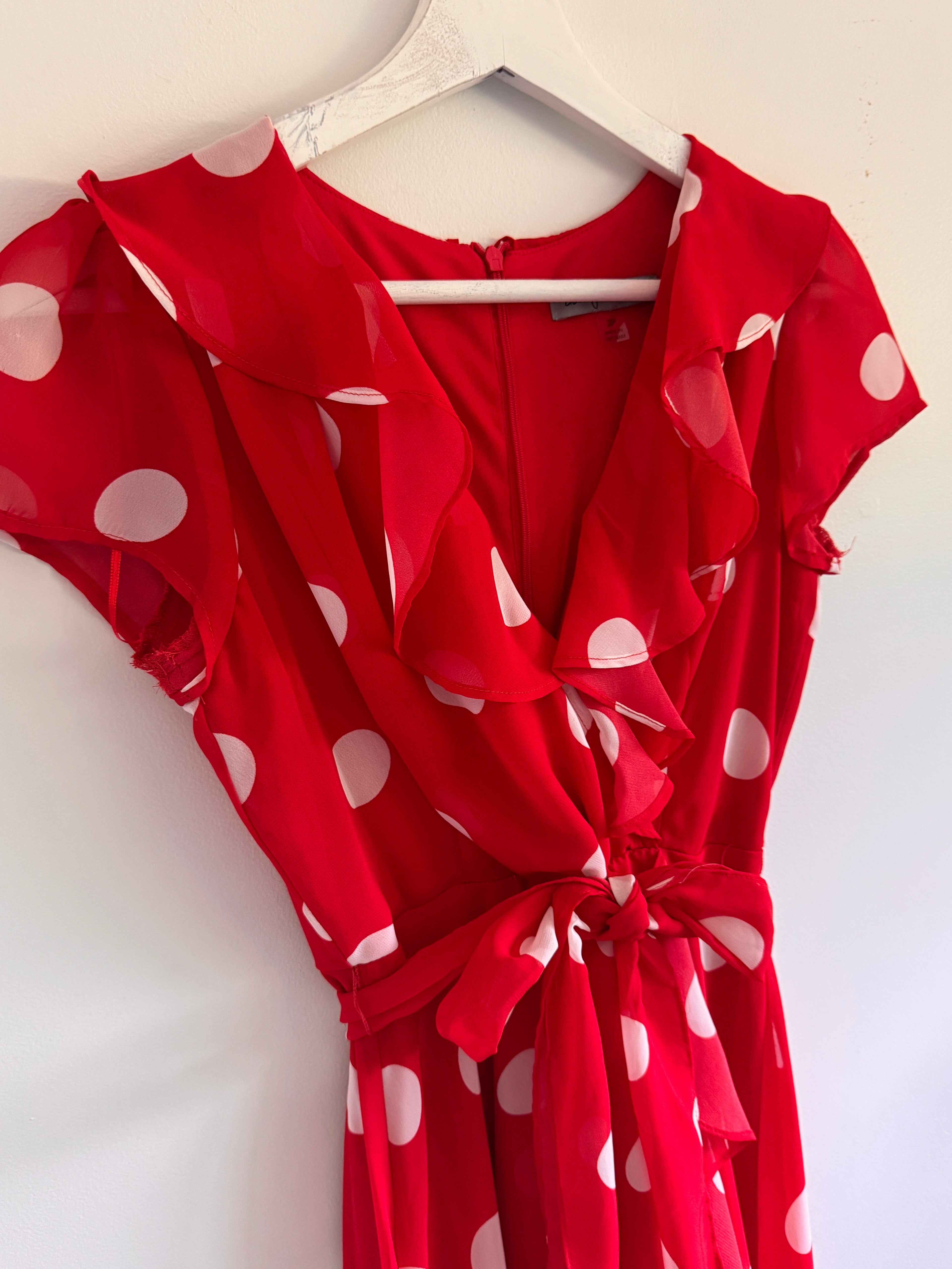 Polka Dot Darling! Danny & Nicole Red Polka Dot Dress Size 2P