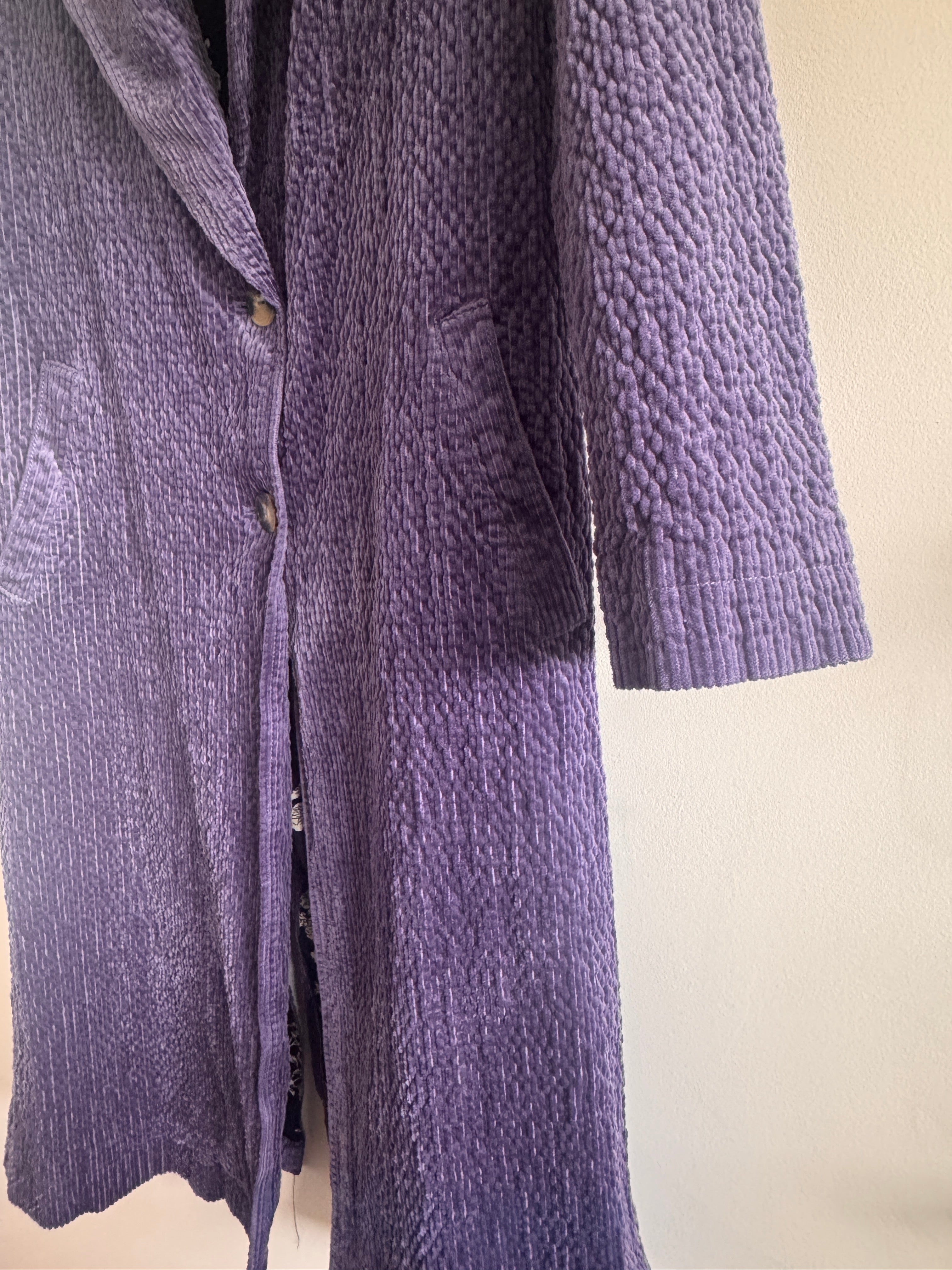 Cozy! Anthropologie Purple Chenille Long Coat