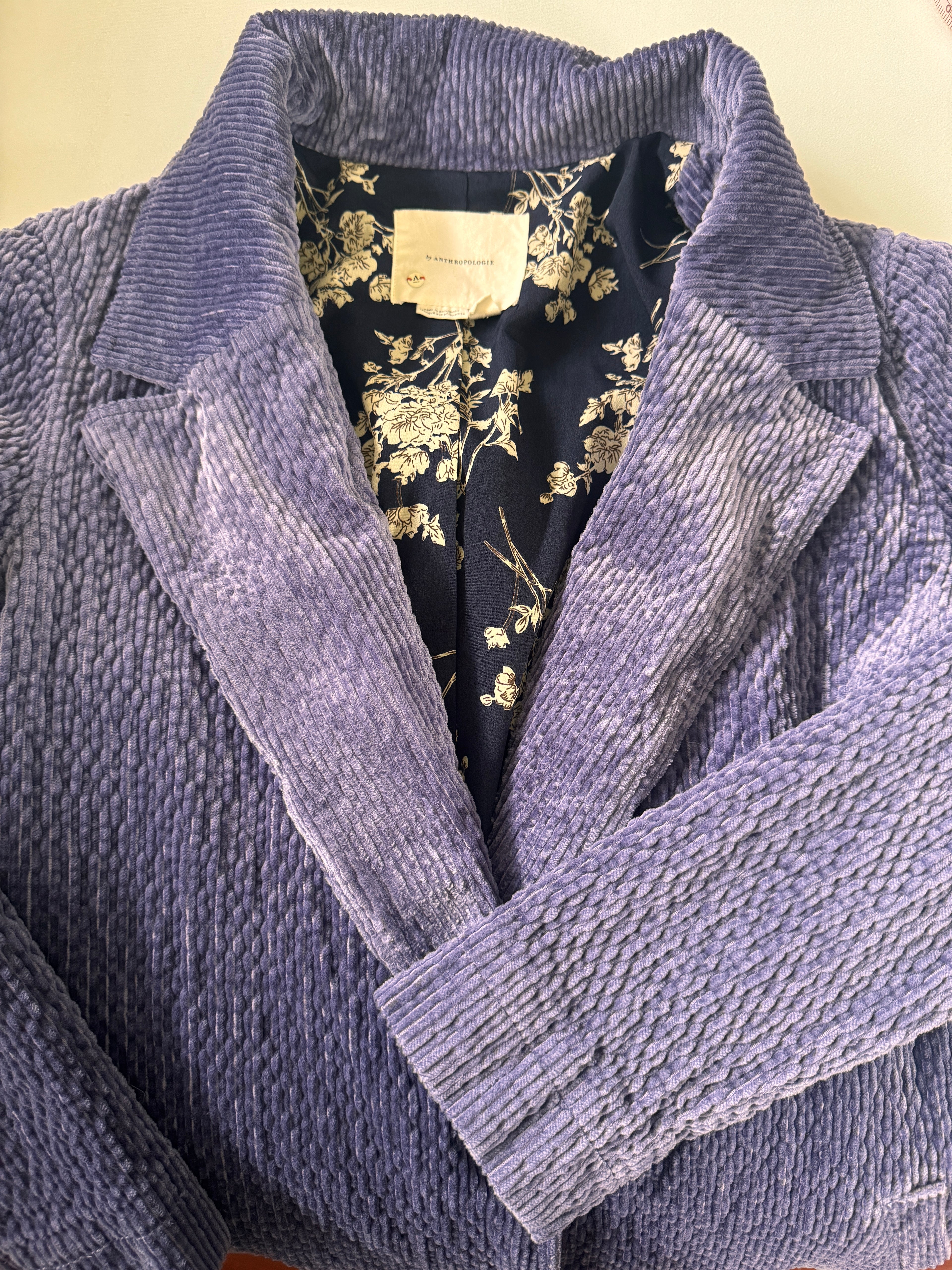 Cozy! Anthropologie Purple Chenille Long Coat