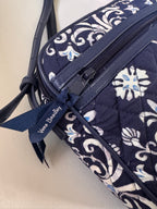 Charming! Vera Bradley Navy Blue Fleur-de-Lis Quilted Crossbody Bag