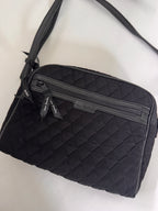 Rosy! Vera Bradley Quilted Black Crossbody Bag with Rose Print Lining
