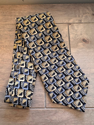 Artful! J. Garcia Gray & Yellow 100% Silk Men's Tie