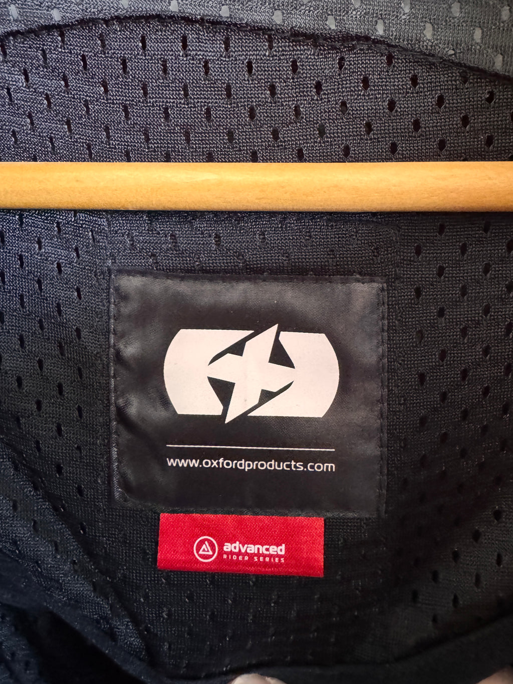 jacket label on mesh liner