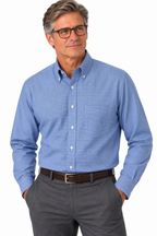 Workday Classic! Jos. A. Bank Traveler Blue Micro Check Shirt