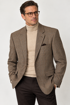 Refined Classic! Jos. A. Bank Tan & Black Plaid Blazer