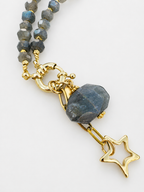 Estate Gemstone Rondelle Necklace: Labradorite / Gold