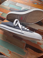 Shoes showing the soles in an unused condition