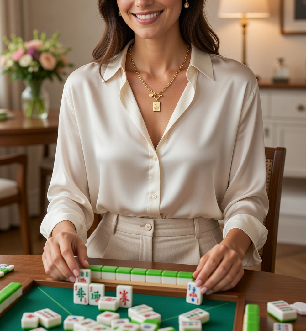 Lucky! Susan Shaw Mahjong Bird Toggle Necklace — NWT