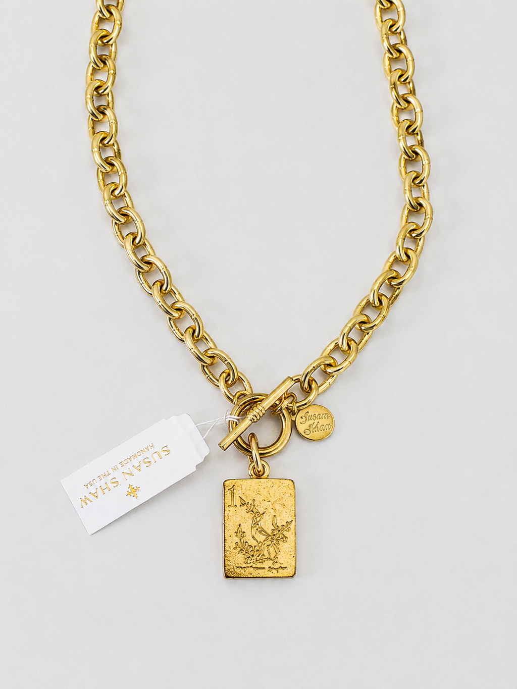 Lucky! Susan Shaw Mahjong Bird Toggle Necklace — NWT