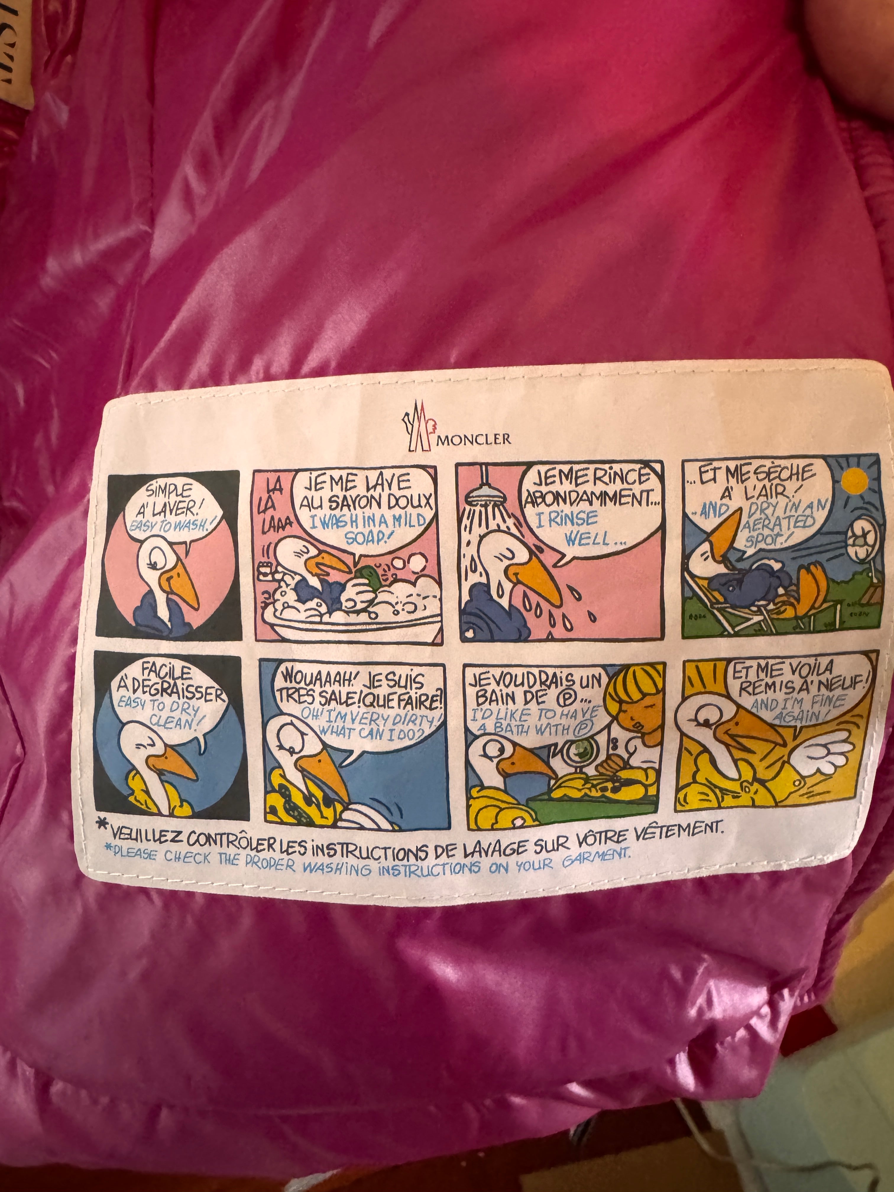 Comic-style illustration on a pink surface