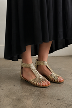 Gold Nine West Mallory Sandals