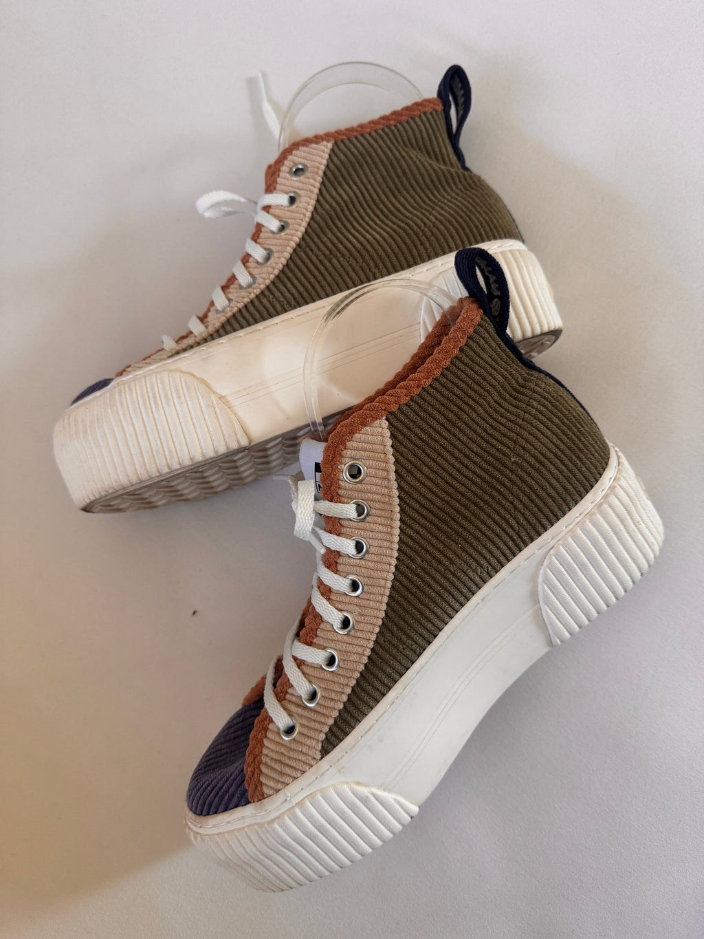 Side view of platform sneakers