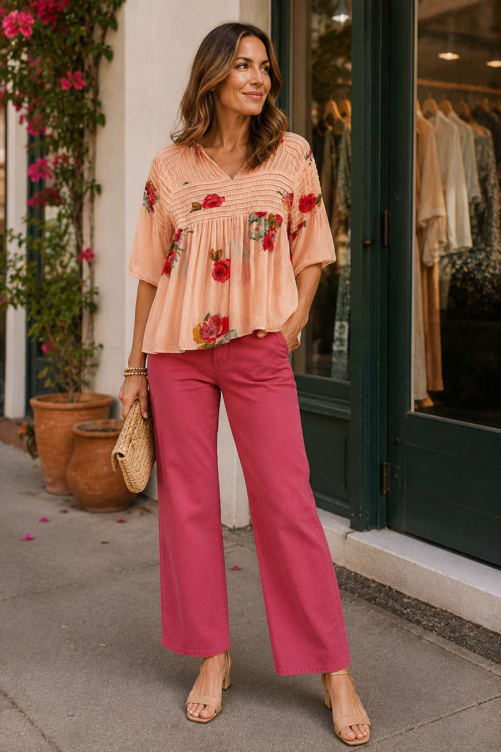 Blossoming! One Fine Day Romantic Bohemian Floral Blouse