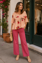 Blossoming! One Fine Day Romantic Bohemian Floral Blouse