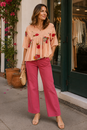 Blossoming! One Fine Day Romantic Bohemian Floral Blouse