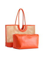 Chic! Shiraleah Structured Orange Lyra Tote with Removable Pouch