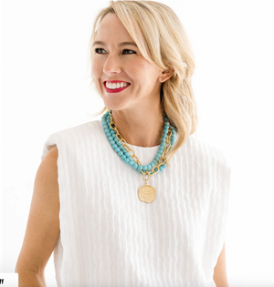 Artful! Susan Shaw Layered Coin & Turquoise Necklace