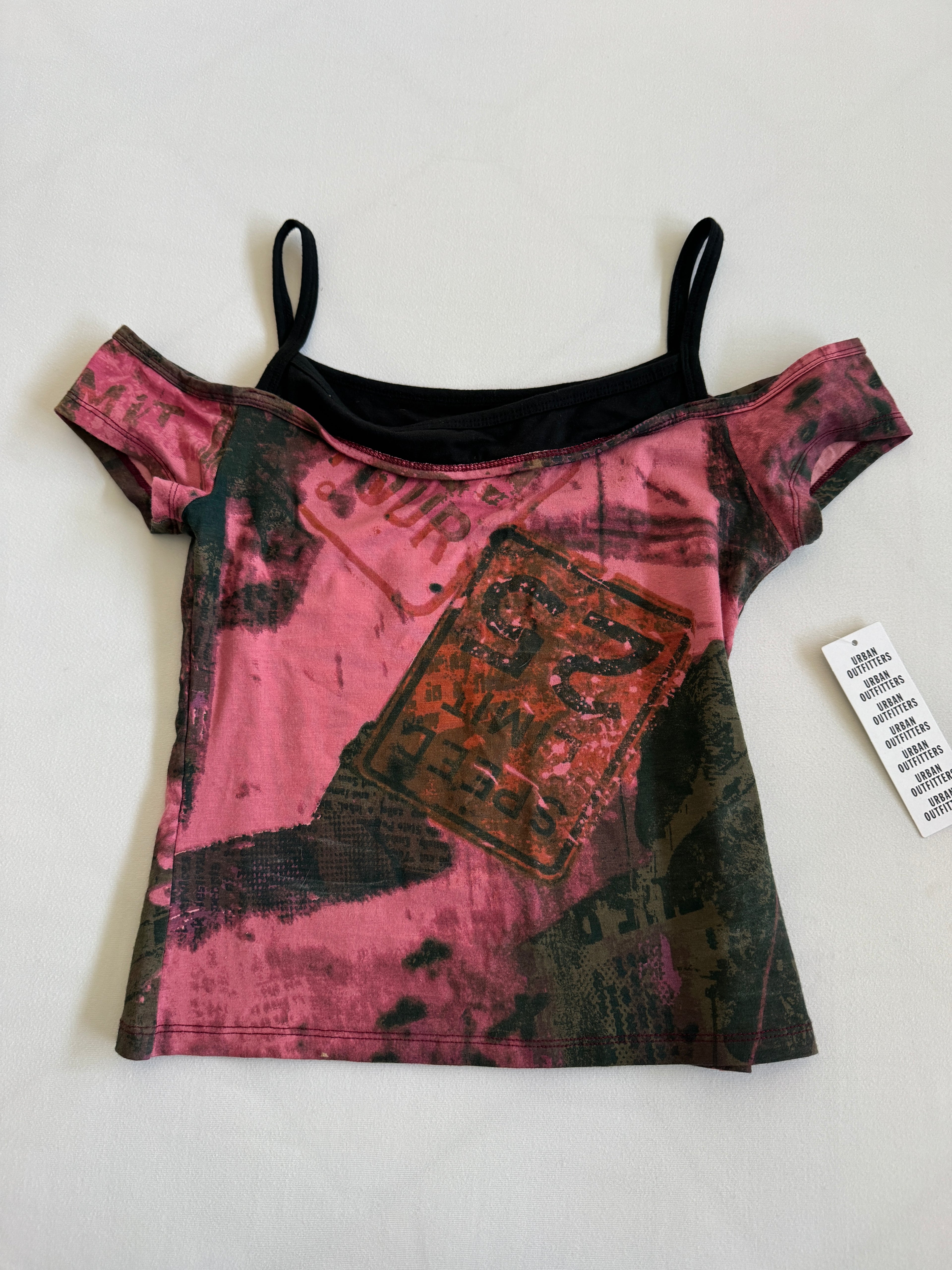 Punky! Silence + Noise Off-the-Shoulder Layered Boho Top