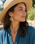 Striking! Susan Shaw Gold Medallion Cut-Out Earrings