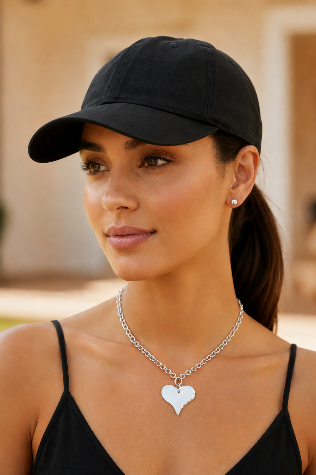 Timeless! Susan Shaw Silver Heart Pendant Necklace