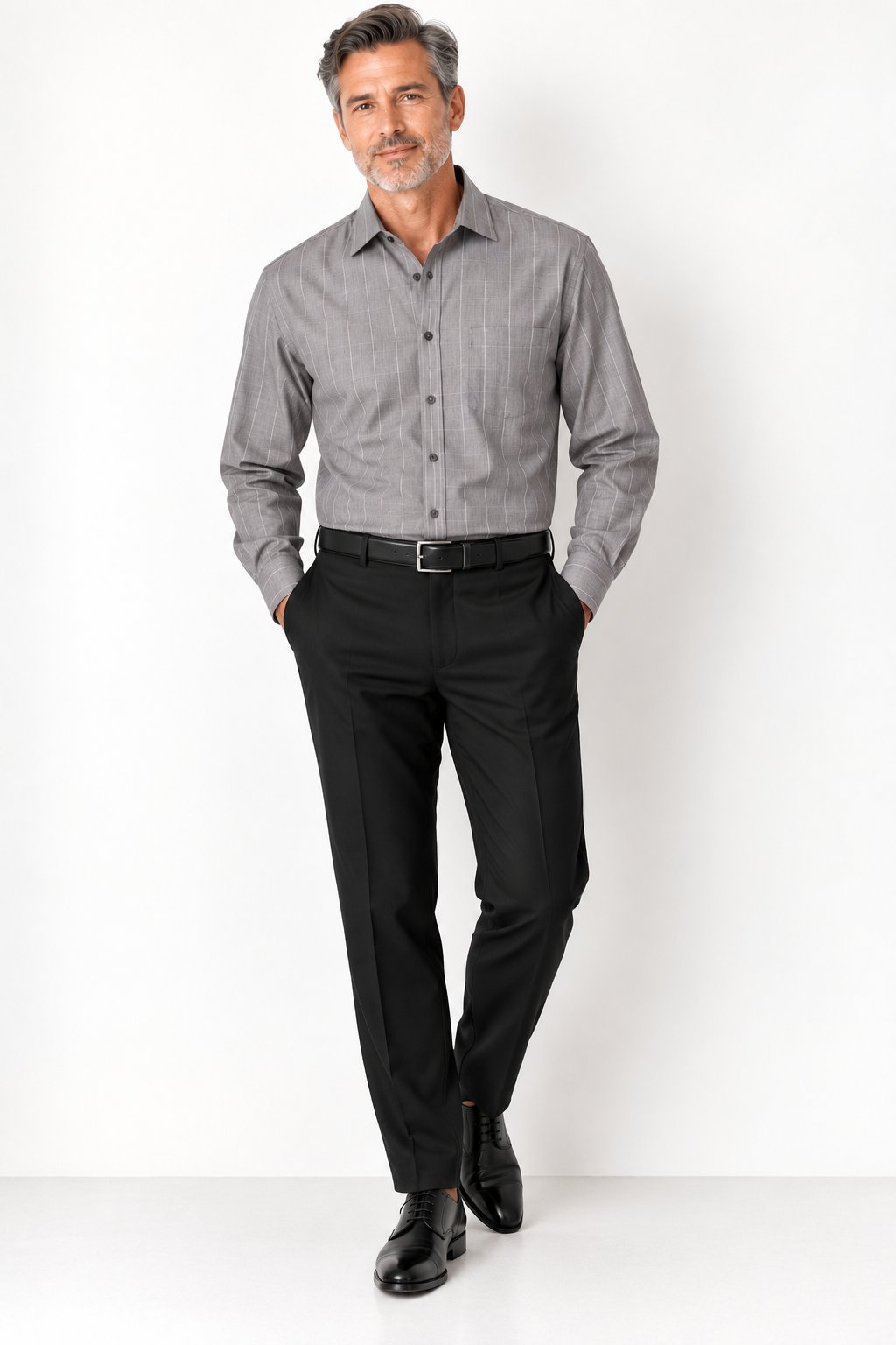 Refined! Tasso Elba Gray No-Iron Dress Shirt | Men’s 17.5 34/35