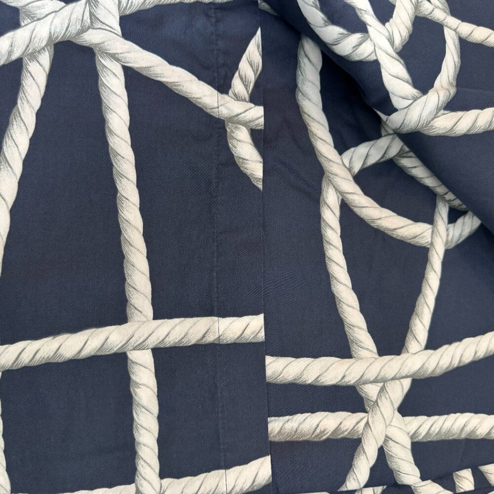 Navy fabric with white rope pattern