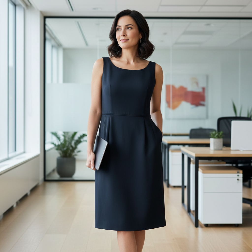 Armani Navy Sheath Dress Office Lifestyle