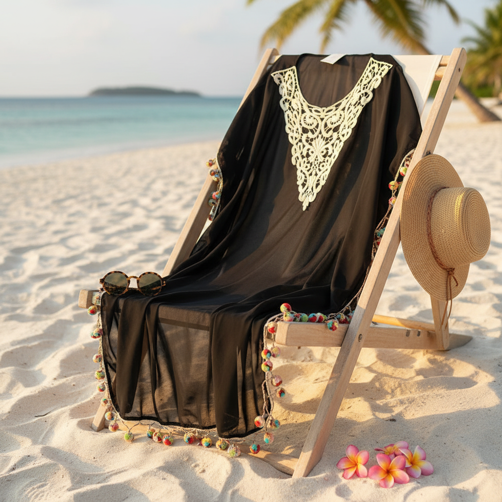 Beaches & Boho swimsuit coverup in sunny beach setting