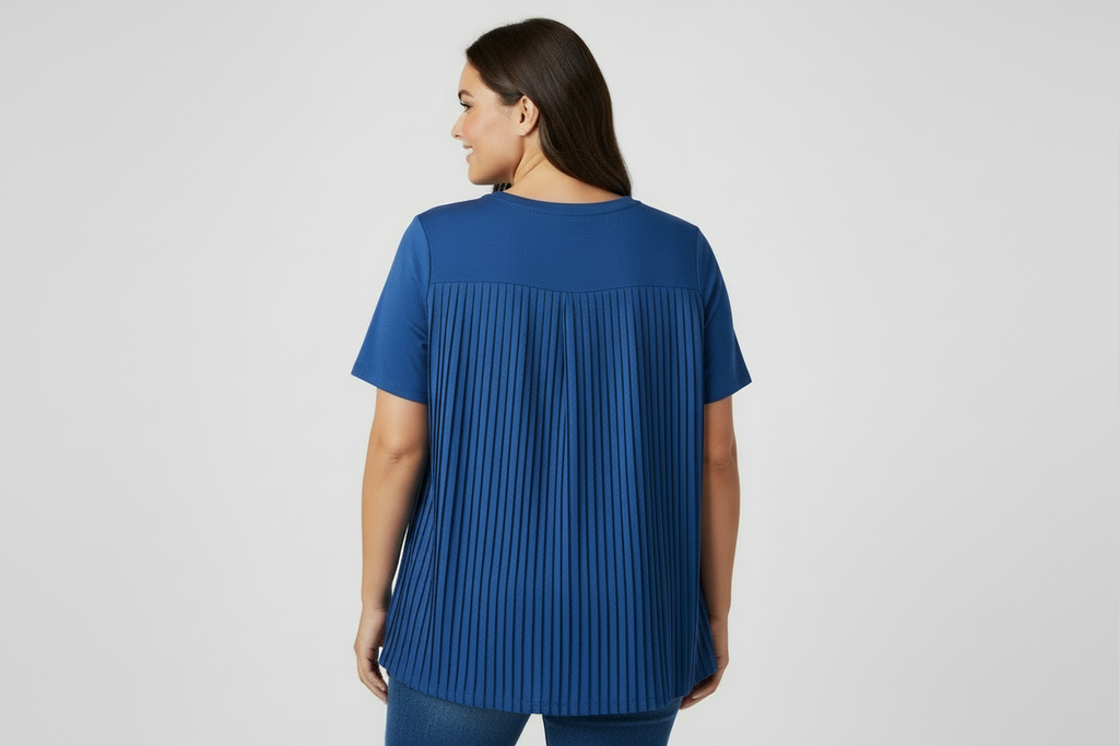 Blue Chico's tee with full back pleats
