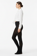 Cable Knit Tights with White Tied Blouse - Studio Shot