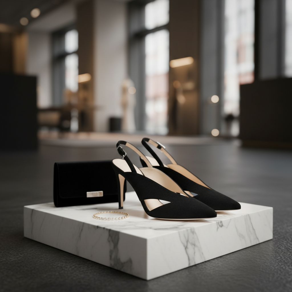 Cushnie et Ochs Black Cutout Slingback Heels in luxurious setting