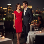 Date Night Lifestyle - The Limited Vibrant Red Mini Dress Full View