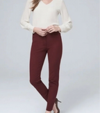Enhanced product photo of burgundy slim ankle pants