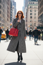 Herringbone Maxi Coat - City Lifestyle