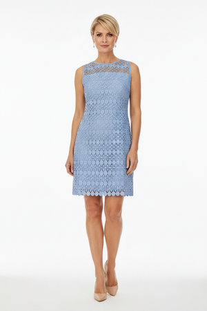 Lovely! Ralph Lauren Periwinkle Sateen Lace Shift Dress